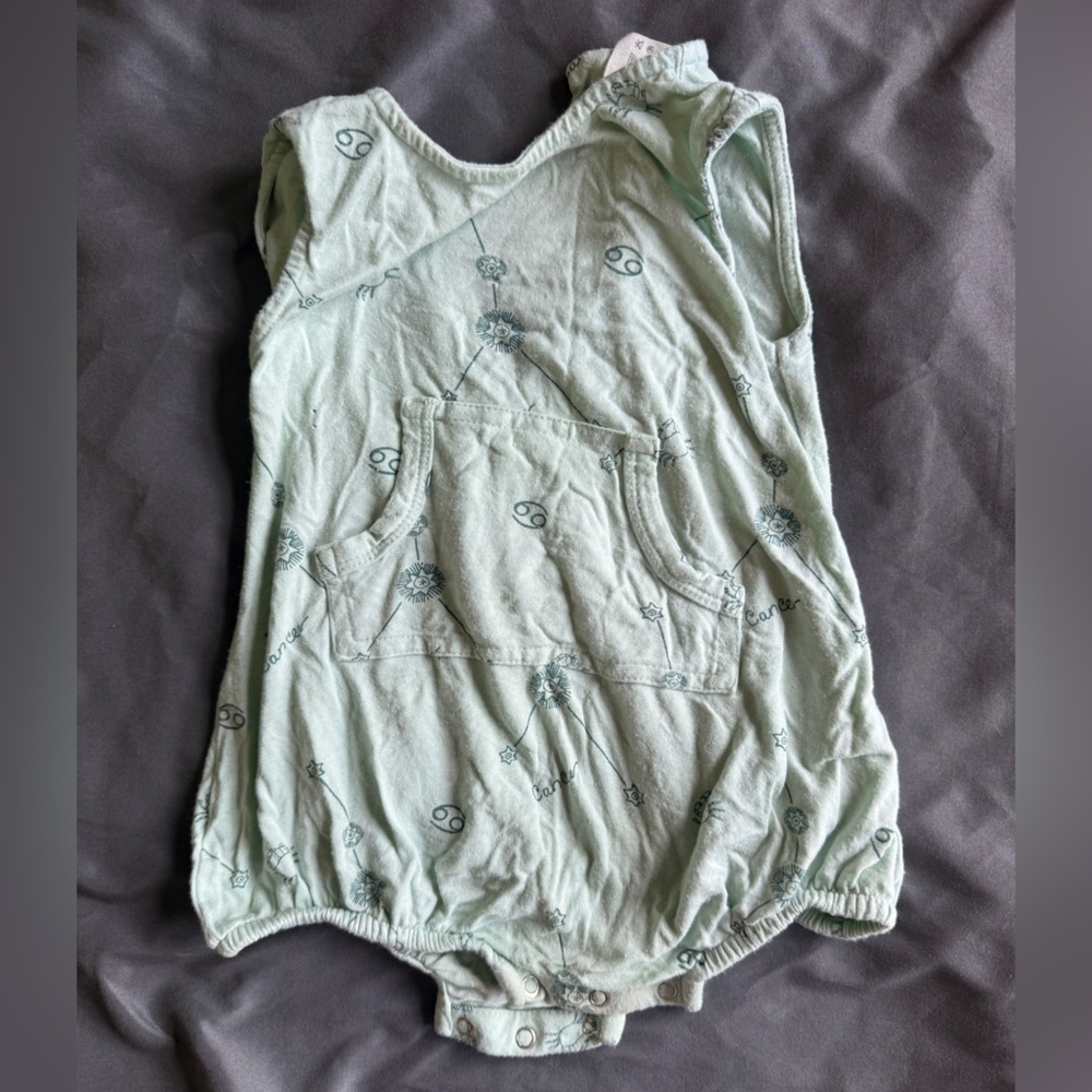 Kate Quinn Mint Baby Romper with Pocket